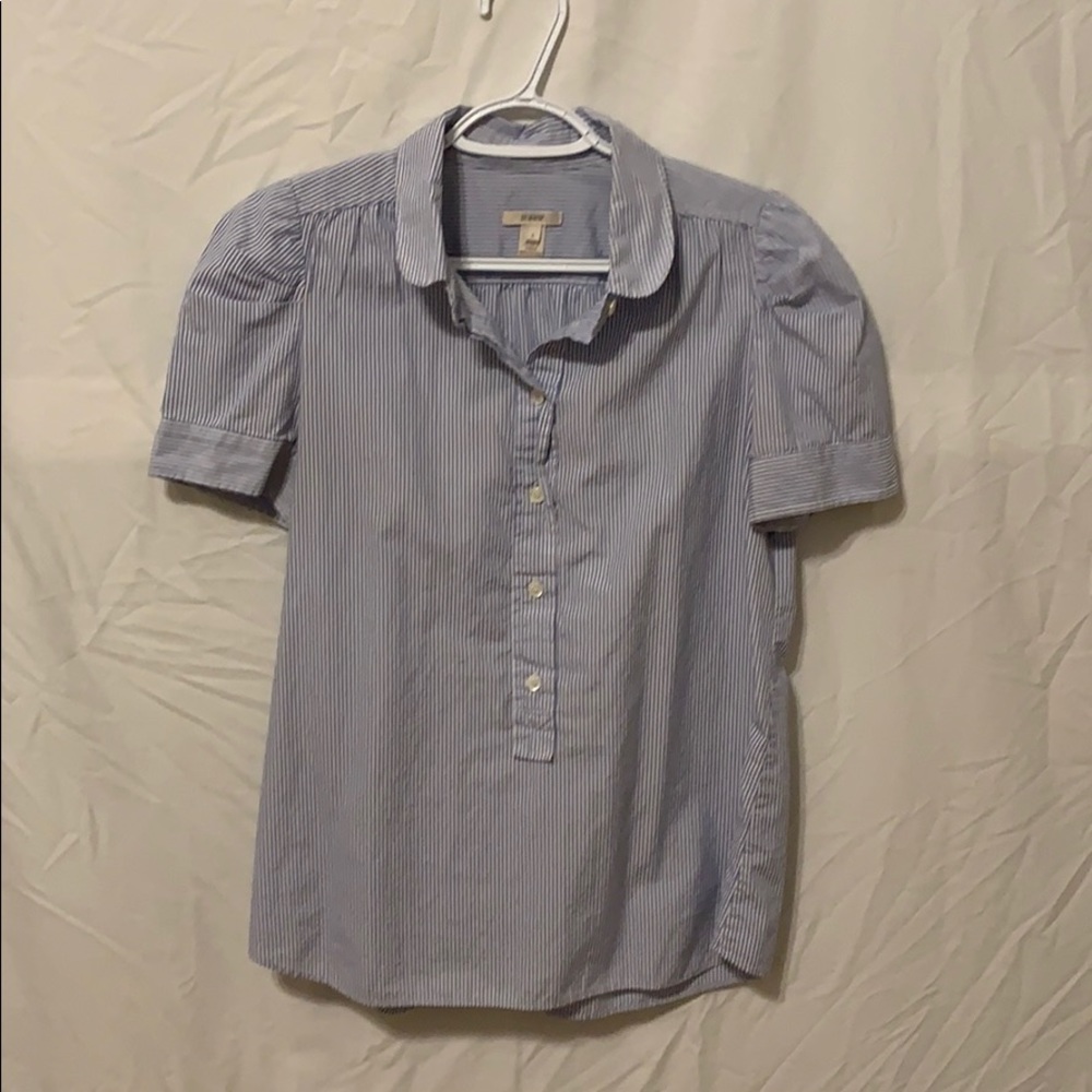 J. Crew stripped button up shirt w puffed sleeves